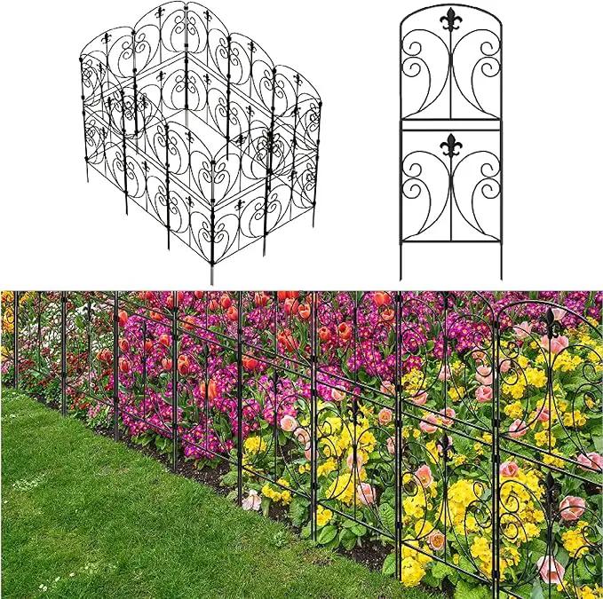 Skcoipsra Decorative Garden Fence 15 Pack, 37.5in(H) x 16ft(L) Animal Barrier Fence, Rustproof Metal Fencing for Yard, Dog Rabbits Wire Section Garden Edging Border for Yard Patio Garden, Arched by GreenHaven Gardens