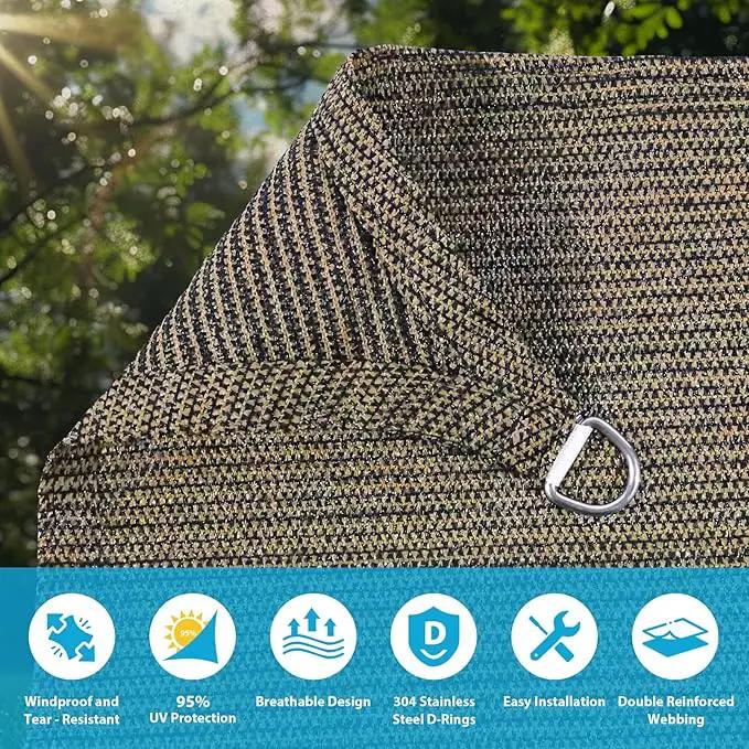 Amagenix Sun Shade Sail 15'X24' Curved Edge Outdoor Shade Canopy Mocha Breathable 95% UV Block Shade Cloth for Patio Garden Backyard (We Make Custom Size) by GreenHaven Gardens