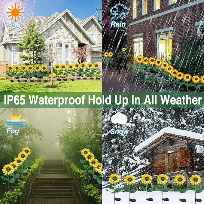 TYNLED Sunflower Solar Garden Lights, 2 Pack Outdoor Solar Powered Garden Stake Lights Waterproof Decoration Flower Landscape Lights for Garden Patio Pathway Backyard by GreenHaven Gardens