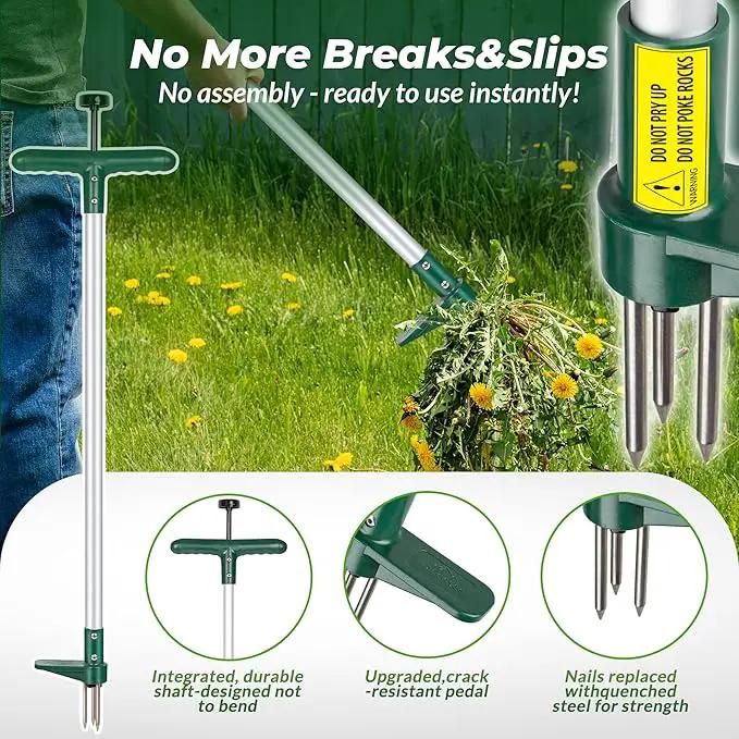 Walensee Weed Puller, Stand Up Weeder Hand Tool, Long Handle Garden Weeding Tool with 3 Claws, Hand Weed Hound Weed Puller for Dandelion, Standup Weed Root Pulling Tool and Picker, Grabber (1 Pack) by GreenHaven Gardens