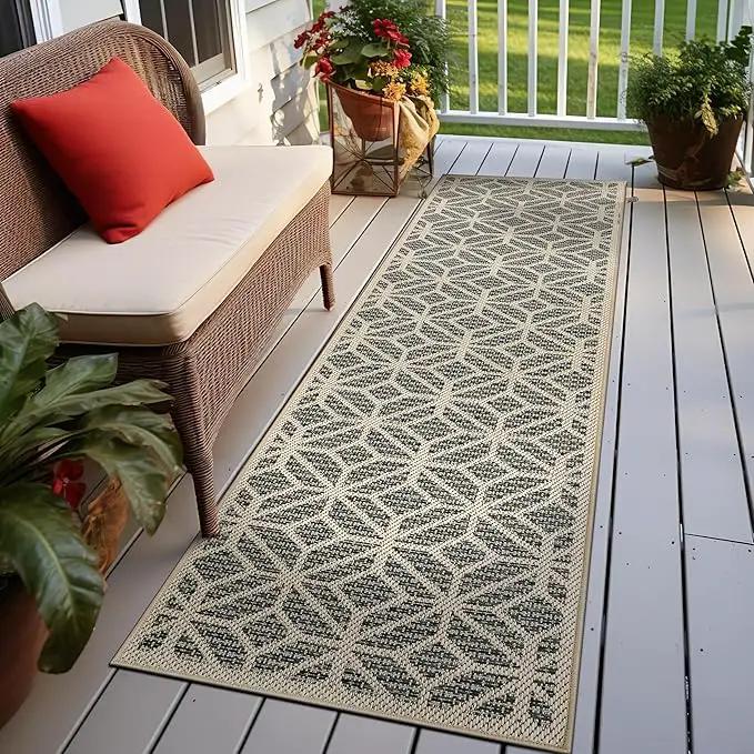 Rugshop Contemporary Geometric Indoor/Outdoor Runner Rug 2' 3" X 12' Blue by GreenHaven Gardens