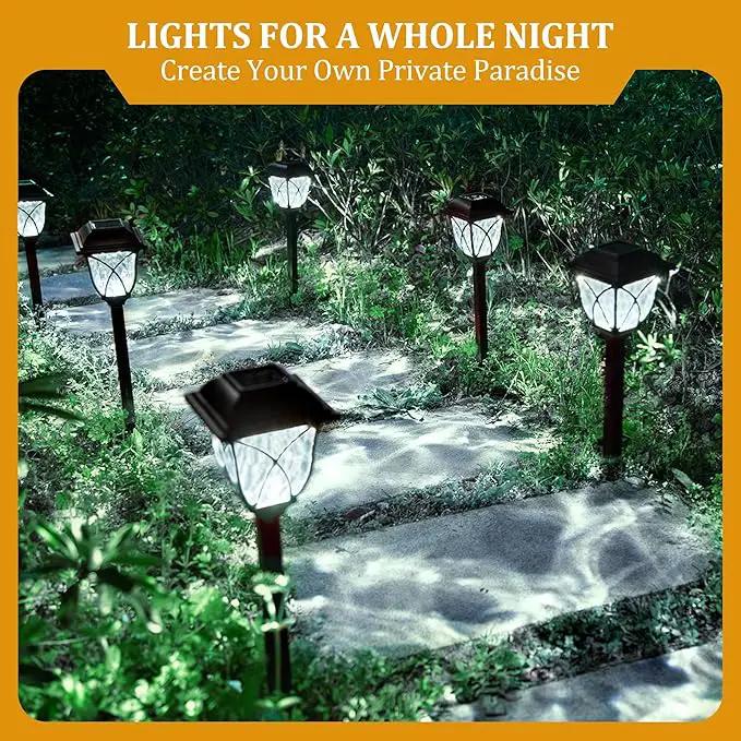 GIGALUMI Solar Lights Outdoor Waterproof, 6 Pack LED Solar Garden Lights, Solar Lights for Outside, Garden Decor for Yard, Patio, Landscape, Planter, Walkway (Cold White) by GreenHaven Gardens