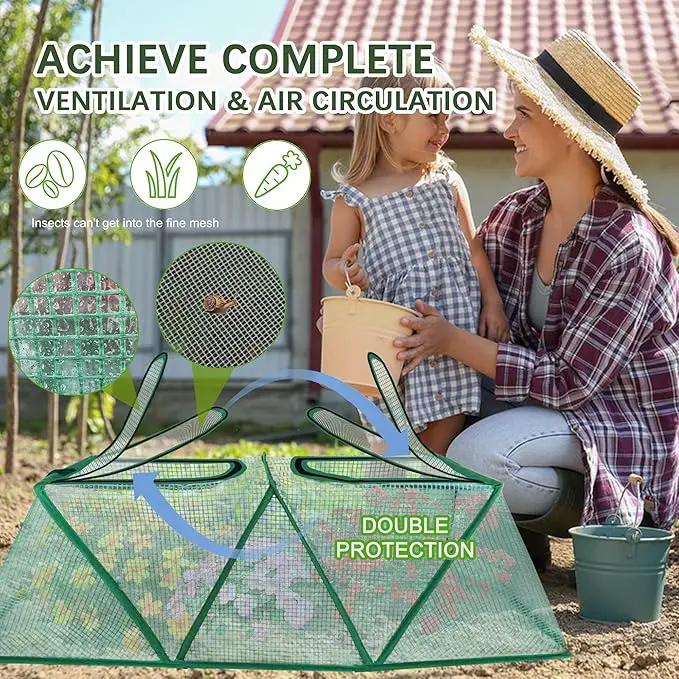 47.2" *14.6" *13.4" Foldable Garden Row Accelerator Plants Cover for Raised Garden Bed, Mini Greenhouse Cover with Two Air Hole and Breathable Mesh, Frost Cover for Plant Vegetable Seedling Protector by GreenHaven Gardens