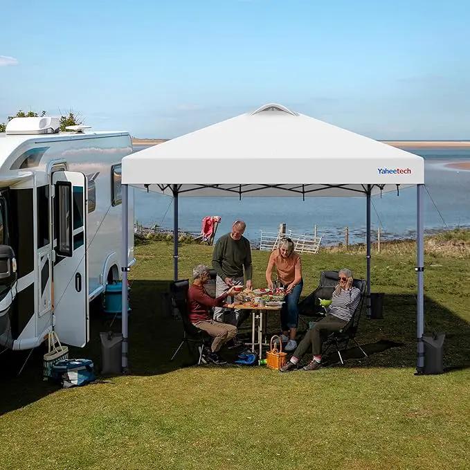 Yaheetech 12x12 Pop-up Canopy Tent w/ 2 Integrated Wheels for Mobility, Waterpoof & Heavy Duty, Instant Sun Shelter with Carry Bag, Weight Bags for Outdoor Camping Beach Patio Parties, White by GreenHaven Gardens
