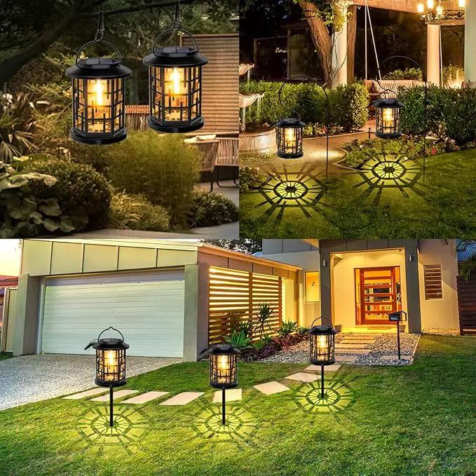 Outdoor Solar Lanterns, Solar Powered Lanterns Lighting LED Lantern Bulb Decorative for Patio Porch Fence Garden Lawn, 4 Pack by GreenHaven Gardens