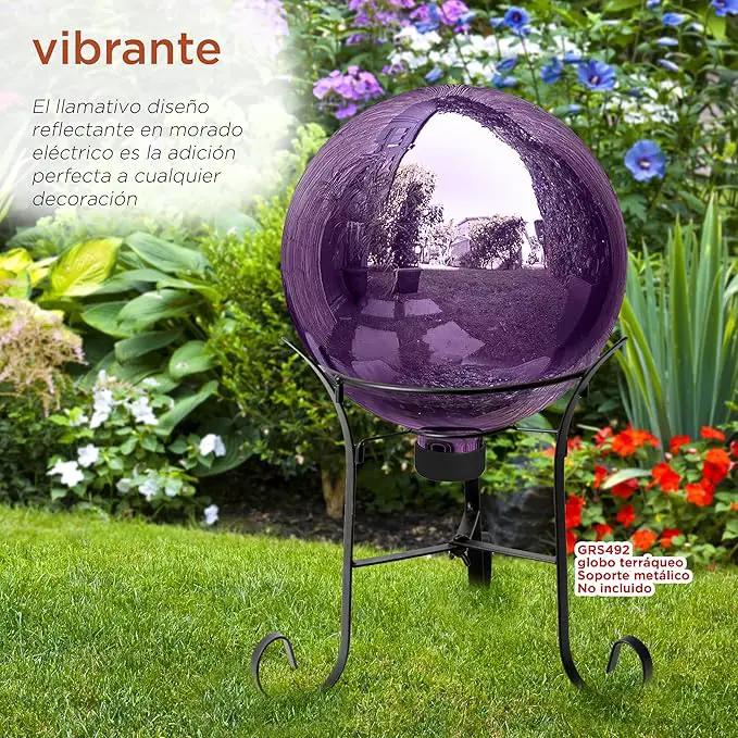 Alpine Corporation 10" Diameter Indoor/Outdoor Glass Gazing Globe Festive Yard Décor, Purple by GreenHaven Gardens