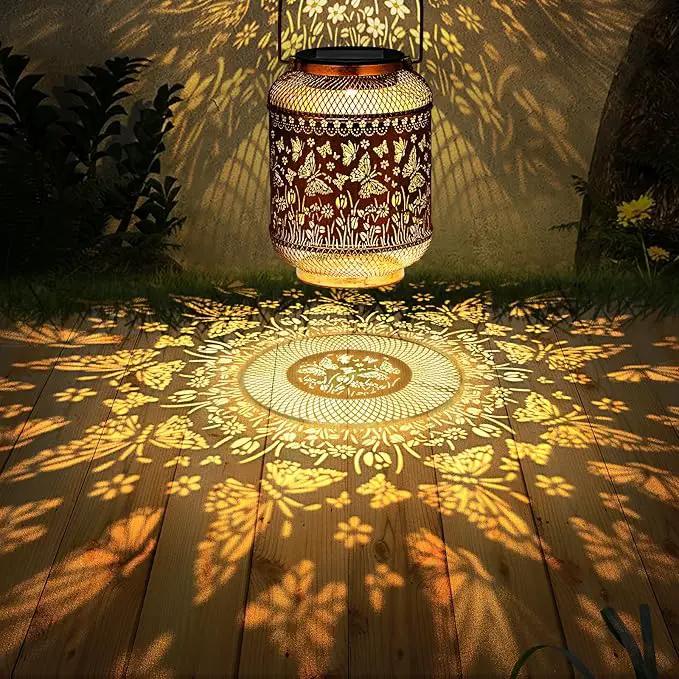 Butterfly Solar Lanterns Outdoor Garden Decor Gifts for Women Mom Grandma Metal Decor Hanging Solar Lights Outdoor Waterproof LED Lanterns for Yard, Patio, Lawn, Tabletop, Landscape by GreenHaven Gardens
