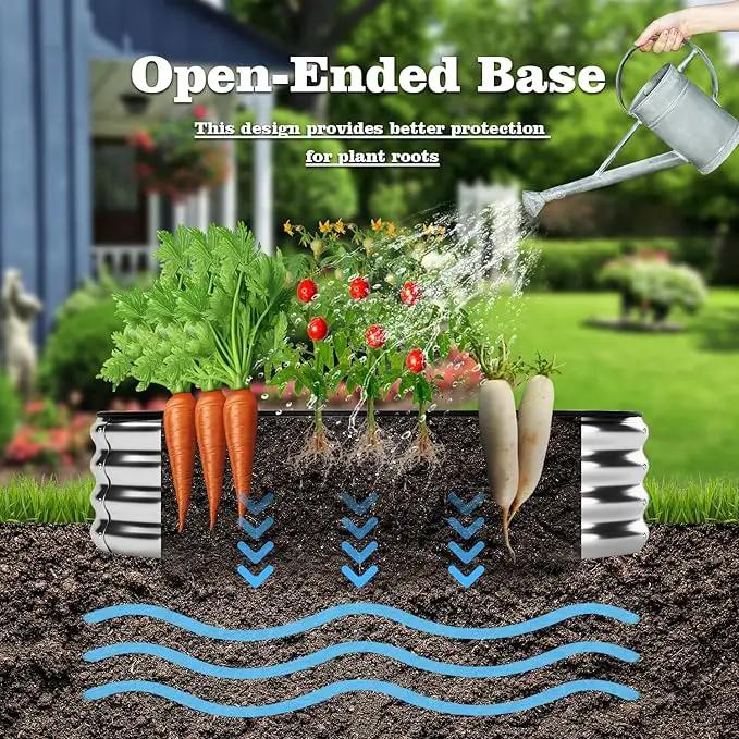 Galvanized Metal Planter Raised Garden Bed Kit for Gardening Outdoor，8x2x1ft Planter Grow Garden Box Raised Flower Bed，Long Vegetable Clearance Herb Raised Garden Beds for Gardening by GreenHaven Gardens