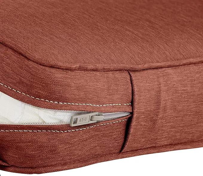 Classic Accessories Montlake Water-Resistant 21 x 22 x 4 Inch Patio Lounge Back Cushion, Heather Henna Red, Outdoor Loveseat Cushions by GreenHaven Gardens