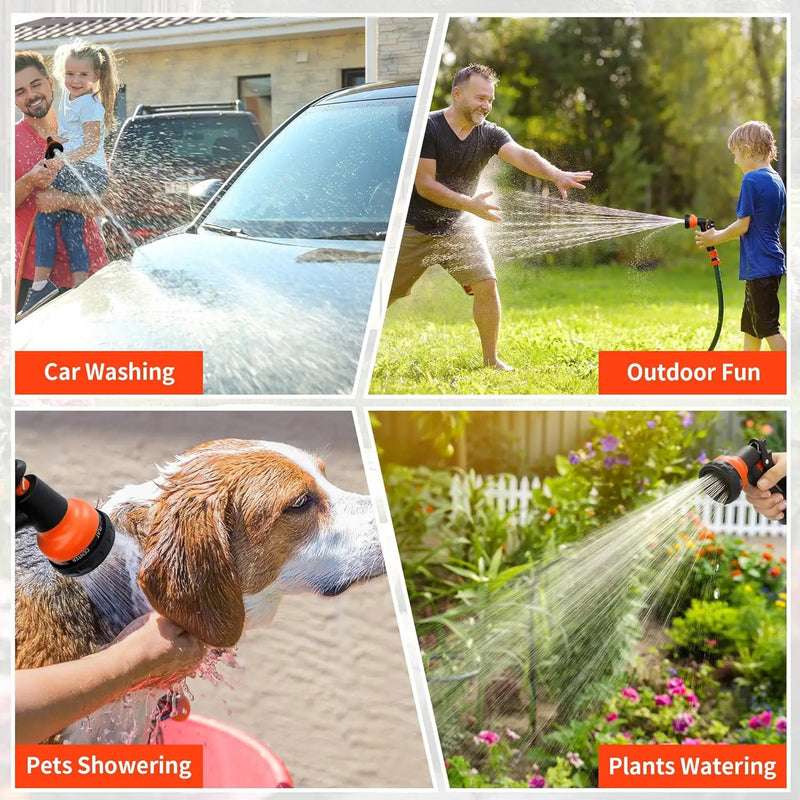 NEXCOVER Garden Hose Nozzle Sprayer - 7 Adjustable Watering Patterns Nozzle for Water Hose, Non-Slip Garden Spray Nozzle for Car Washing, Watering Plants, Pets Showering, Lawns Cleaning, Orange by GreenHaven Gardens