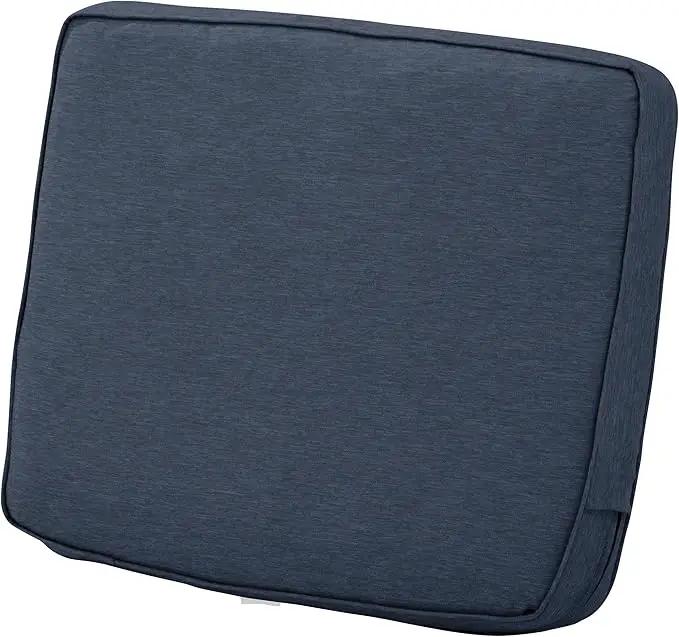 Classic Accessories Montlake Water-Resistant 25 x 22 x 4 Inch Patio Lounge Back Cushion, Heather Indigo Blue, Outdoor Loveseat Cushions