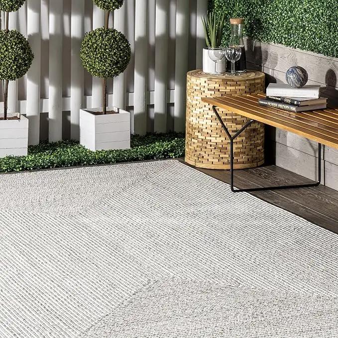 nuLOOM Oval 3' x 5' Solid Hand Braided Indoor/Outdoor Area Rug, Pet-Friendly, High Traffic, Weather Resistant, for Patio, Balcony, Bedroom, Living, Dining Room, Wynn Ivory by GreenHaven Gardens