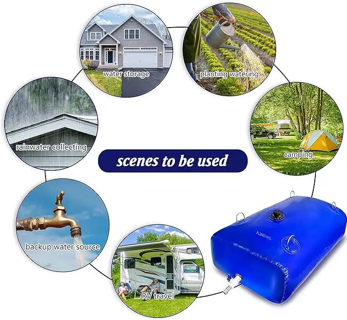 500Gal Portable Water Storage Bladder, Foldable Large Capacity Container Water Tank, Agricultural Irrigation, Camping, Firefighting, Outdoor Household Water by GreenHaven Gardens