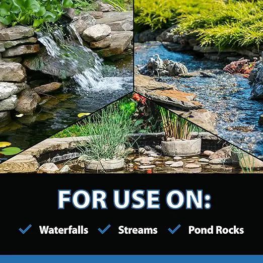 CrystalClear AlgaeOff Pond & Water Garden Scum Cleaner, Waterfall & Rock Slime Remover, String Algae Killer, Green Stain Treatment, EPA Registered Algaecide, Plant, Koi Fish, Bird & Pet Safe, 25 lbs by GreenHaven Gardens