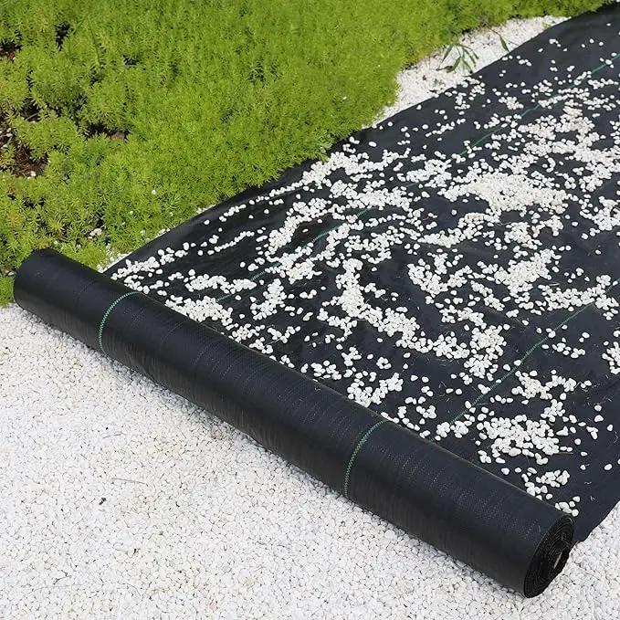 LIUJIAYI 2.4oz-8FTx300FT Weed Barrier Landscape Fabric - Durable Weed Block Gardening Ground Cover Mat, Woven Geotextile Fabric for Underlayment, Commercial Driveway Stabilization, Weed Control Cloth by GreenHaven Gardens