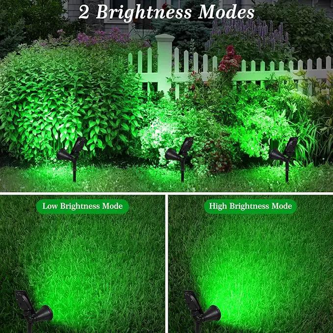 T-SUN Green Solar Spotlights, Green Solar Lights Outdoor, Auto-ON/Off 180°Angle Adjustable Solar Lights for Tree, Patio, Yard, Garden, Driveway, Pool Area (Green-2pack)