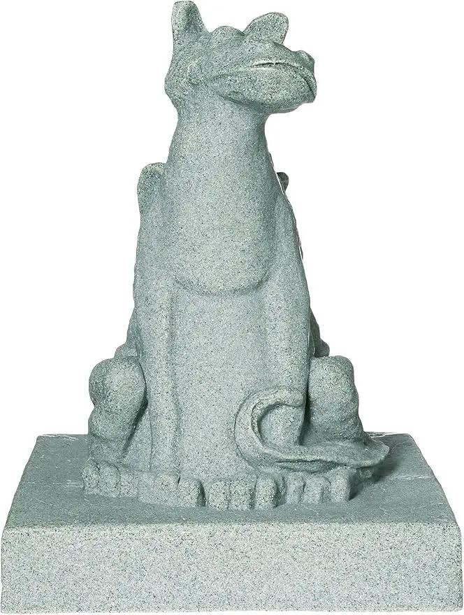 EMSCO Group Smiling Dragon Statue – Natural Jade Green Appearance – Made of Resin – Lightweight – 21” Height by GreenHaven Gardens