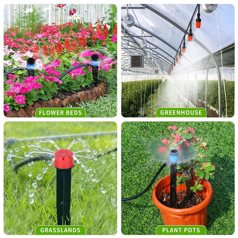 240FT Drip Irrigation System,Automatic Drip Irrigation Kit with 1/2 inch Hose 1/4 inch Distribution Tubing and Accessories,for Lawn Raised Bed Greenhouse Plant Watering System by GreenHaven Gardens