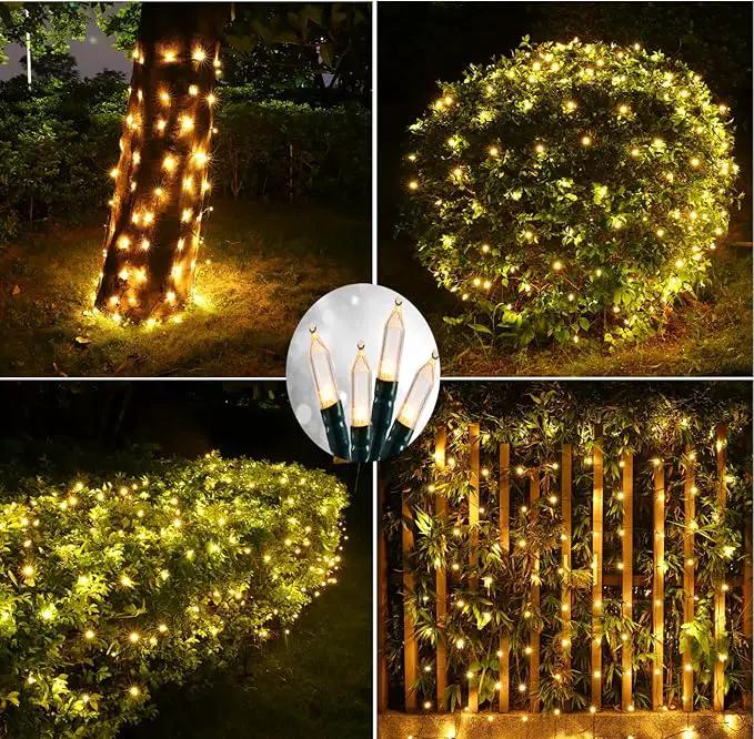 LED Christmas Net Lights for Bushes Outdoor,100 LED 5ftx5ft Waterproof 8 Modes Connectable Mesh Lights for Bushes,Garden,Yard,Trunk,Outdoor Christmas Decorations by GreenHaven Gardens