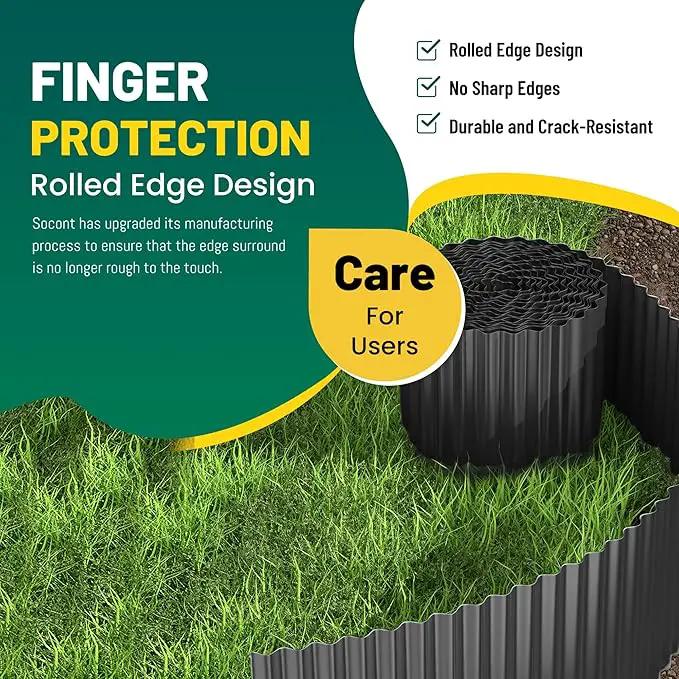 Corrugated Metal Garden Edging, 6"×20Ft Durable Landscape Border for Garden, Lawn, Flower Beds and Paver Edging (Black) by GreenHaven Gardens