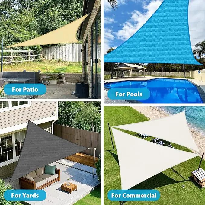 Amagenix Sun Shade Sail 5'X5'X5' Curved Edge Outdoor Shade Canopy Dark Grey Breathable 95% UV Block Shade Cloth for Patio Garden Backyard (We Make Custom Size) by GreenHaven Gardens