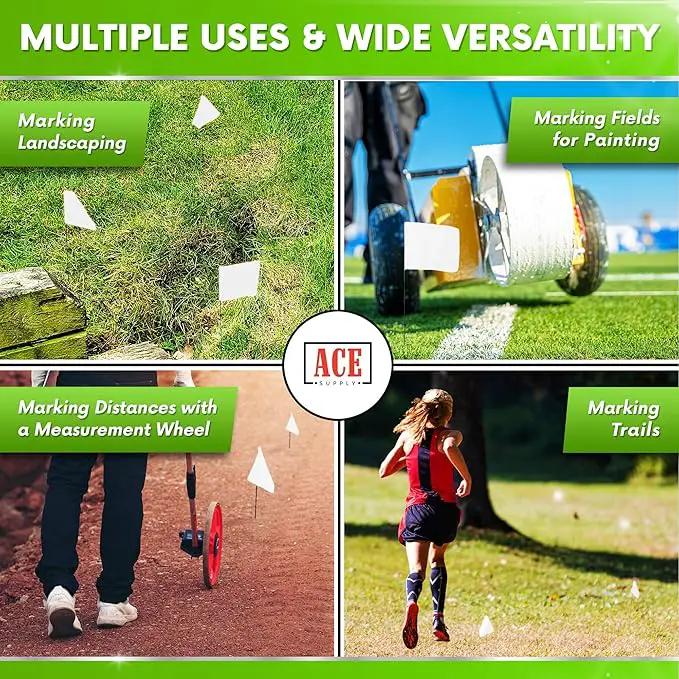 White Marking Flags 1000 Pack - 4x5x15 Inch White Flags for Yard - Markers For Lawn, Irrigation, Landscaping, Survey & Sprinkler Head Marking by GreenHaven Gardens