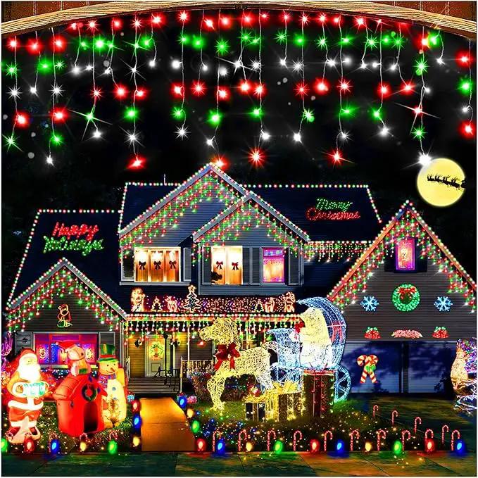Hezbjiti Outdoor Christmas Lights, 400LED 33FT LED Fairy String Lights with 8 Modes and 75 Drops for Eaves, Party, Yard, Garden Decor by GreenHaven Gardens
