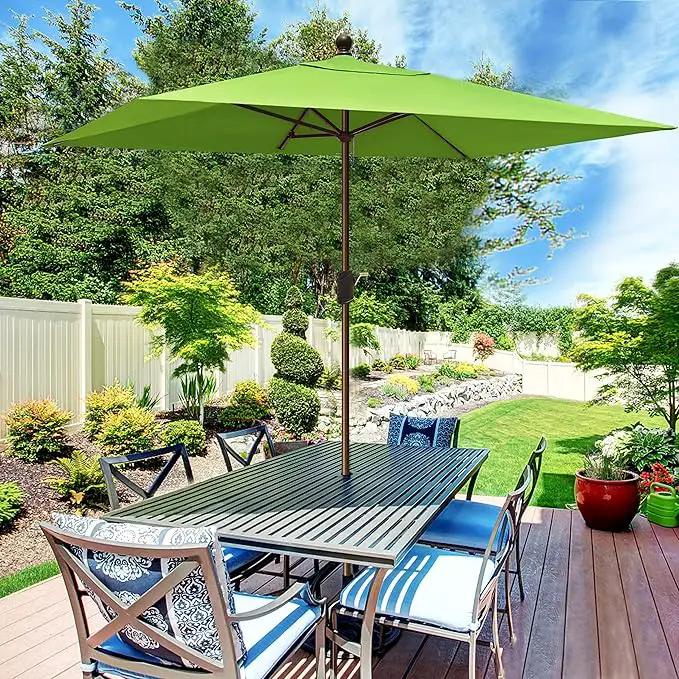 EliteShade USA 10-Year-Non-Fading 6.5x10Ft Rectangular Market Umbrella Patio Umbrella Outdoor Table Umbrella with Ventilation, Macaw Green by GreenHaven Gardens