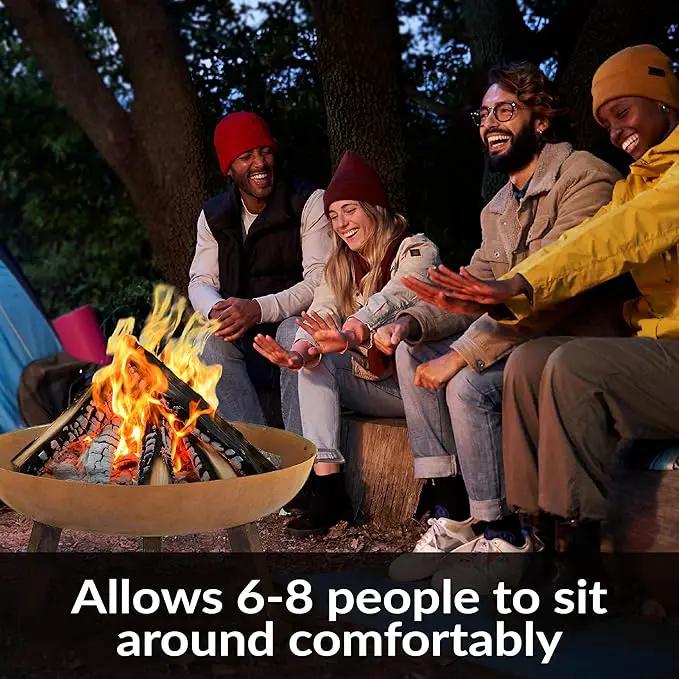 Sunnydaze 30-Inch Cast Iron Heavy-Duty Fire Pit for Outside - Wood-Burning Outdoor Fire Pit Bowl with Handles - Oxidized Finish by GreenHaven Gardens