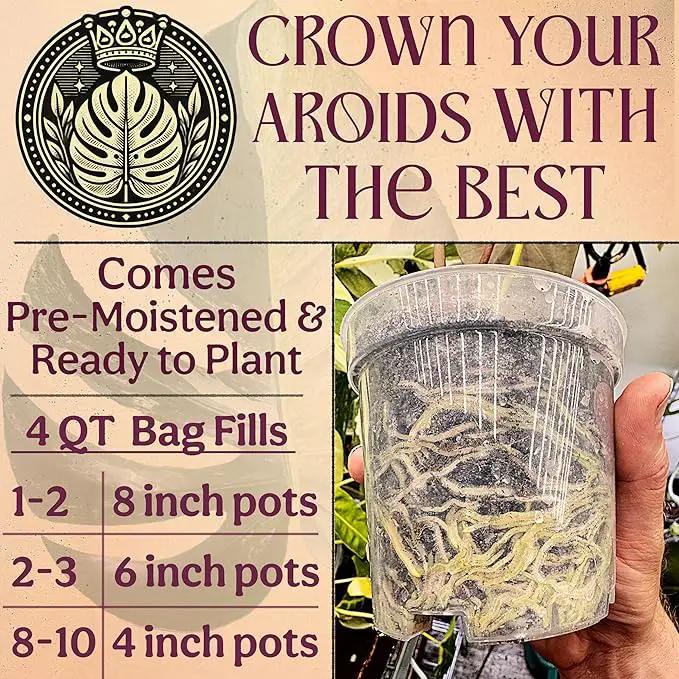 Craft Aroid Potting Mix- Elite Alocasia, Philodendron, Monstera Soil Mix, Chunky, Well Draining Potting Soil for Indoor Plants, All Tropical Plants & Houseplants, Synthetic & Peat Free 4QT by GreenHaven Gardens