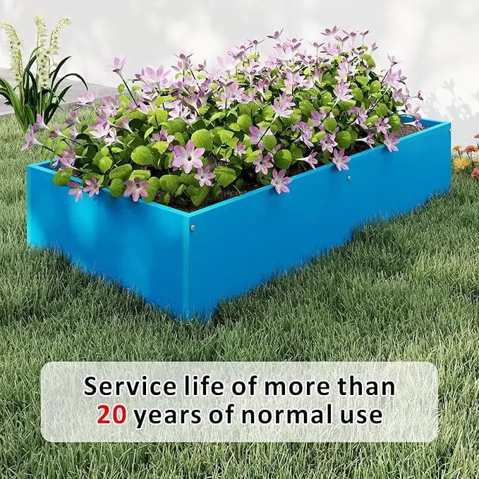 HDPE Raised Garden Bed 47.24 * 24.4 * 9.65 in,Vegetable Planter Bed Outdoor,Elevated Horticulture Planter Bed,Waterproof,Rot-Resistant and Non-Cracking Above Ground Garden Bed(Pacific Blue) by GreenHaven Gardens