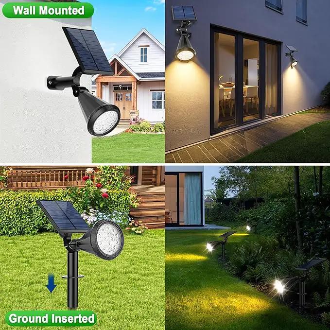 8 Pack Solar Spot Lights Outdoor Waterproof 180 Adjustable Solar Powered Landscape Lights for Yard, Garden, Pathway, Porch, Pool, Wall, 4 Lighting Modes, Warm White by GreenHaven Gardens