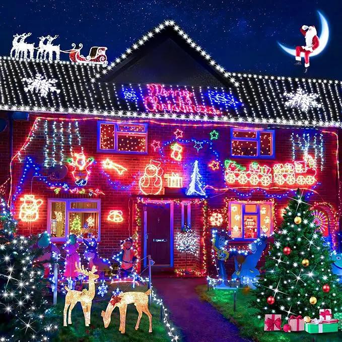 KNONEW 600ft 1500 LED Christmas String Lights Outdoor Green Wire 8 Modes & Timer Fairy Light Plug in Waterproof Patio Lights for Xmas Yard Tree Wedding Party Holiday Decorations (Cool White) by GreenHaven Gardens