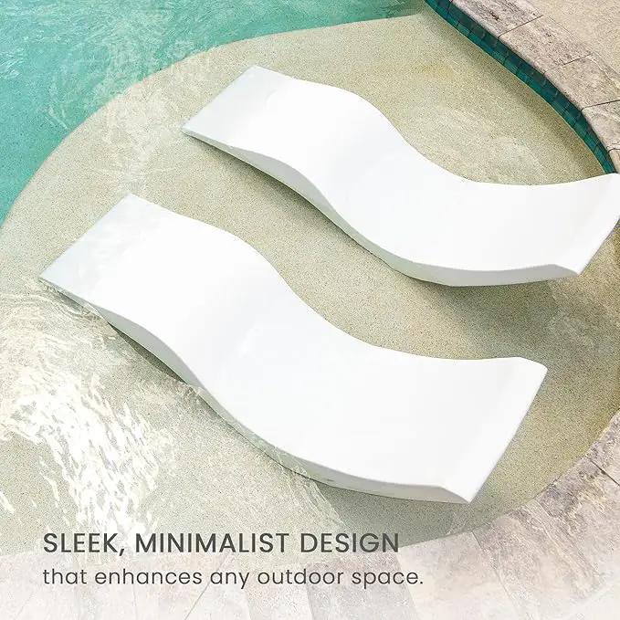 Aqua Outdoors - in-Pool Chaise Lounger - Inside Pool & Sun Shelf Lounge Chair - Designed for Water Depths Up to 9” - Compatible with All Types - Poolside & Sun Deck Tanning - White Granite by GreenHaven Gardens