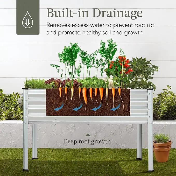 Best Choice Products 48x24x30in Galvanized Raised Garden Bed, Metal Elevated Planter Box, Vegetable Garden for Backyard, Patio, Balcony - Silver by GreenHaven Gardens