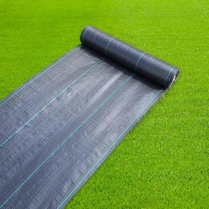 3ftx100ft Weed Barrier Landscape Fabric Heavy Duty, 3.2oz Weed Barrier Fabric, Easy Setup Woven Garden Landscaping Fabric by GreenHaven Gardens