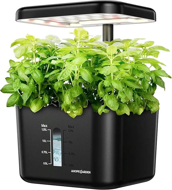 Ahopegarden Hydroponics Growing System kit Indoor Herb Garden with Grow Light, 4 Pods Plant Germination Kit Herb Vegetable Flower Growth Countertop Grower Harvest Fresh Veggie Lettuce（No Seeds） by GreenHaven Gardens