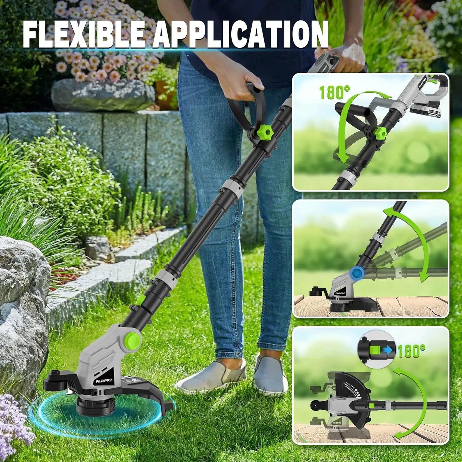 20V Cordless String Trimmer for Lawn Care 12-Inch Lightweight Weed Wacker with Auto-Feed & 2.0Ah Battery and Fast Charger, 3-in-1 Trimming Edging for Grass, Yard, Garden by GreenHaven Gardens