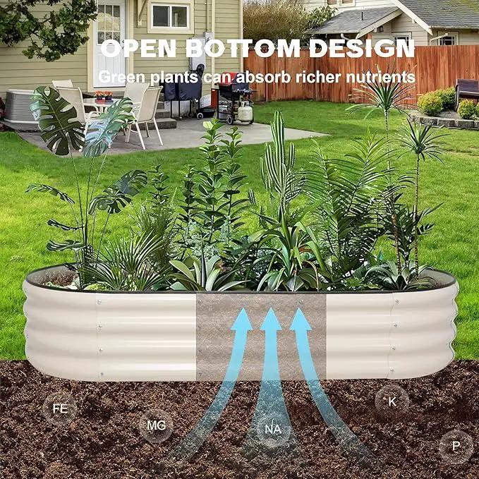 Galvanized Raised Garden Bed Kit Outdoor Metal Garden Planter Box for Backyard Gardening, Planting Vegetables, and Patio (59"x23.6"x11.8") by GreenHaven Gardens