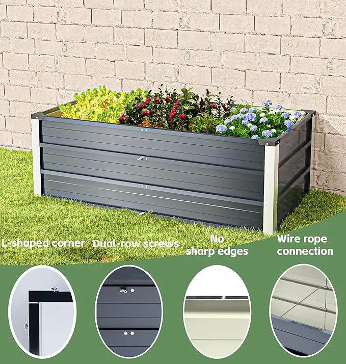 Galvanized Raised Garden Bed 4x2x1.3ft, Metal Garden Bed for Outdoor Gardening, Durable Rust-Proof Metal Raised Garden Bed for Vegetables, Fruits, Flowers & Herbs by GreenHaven Gardens