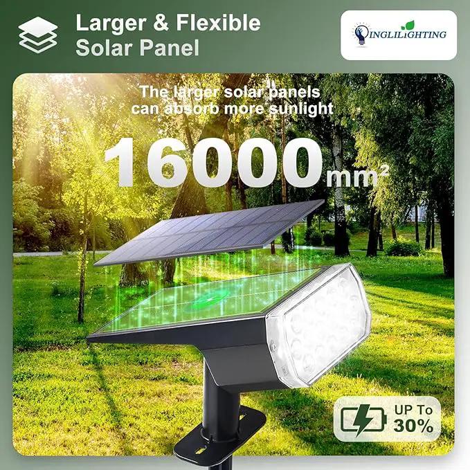 DINGLILIGHTING Solar Lights Outdoor Waterproof: IP65 Led Spot Light Decorations for Garden - 3 Lighting Modes Solar Powered for Yard - Dust to Dawn Uplighting Landscape Pathway Drive Patios 4PC White by GreenHaven Gardens