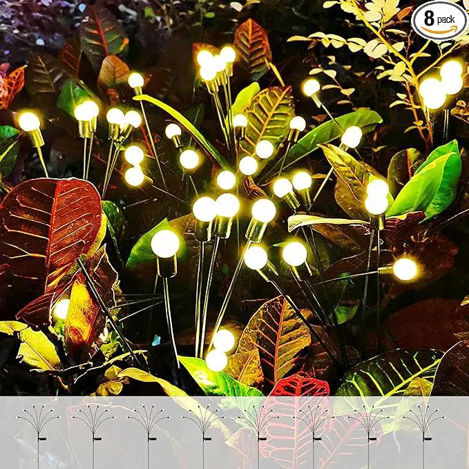 ANTQUE 8 Pack Solar Garden Lights, New Upgraded Swaying Starburst Solar Garden Lights, Vibrant Garden Lights Waterproof Solar Outdoor Lights, Yard Patio Pathway Decoration by GreenHaven Gardens