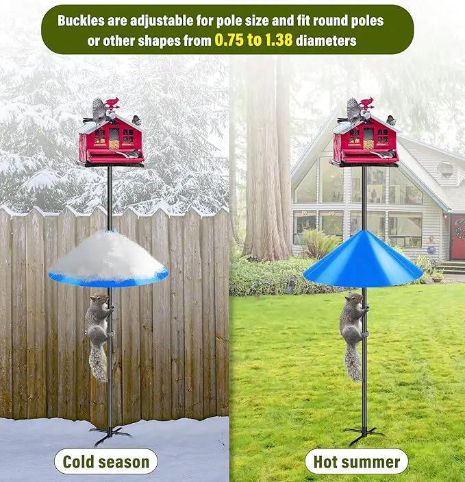 Squirrel Baffle for Bird Feeder Pole, 19 Inch Baffles Guard for Outdoor, Squirrel Proof Bird Feeders Baffle, Shepherd's Hook for Outside (Blue) by GreenHaven Gardens