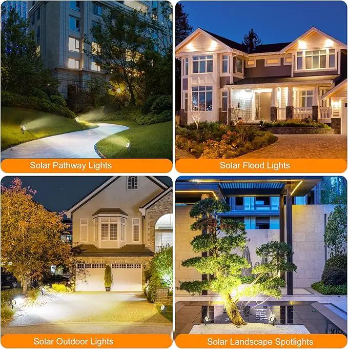 SUNLONG Solar Powered Spot Lights Outdoor Waterproof 2 in 1 Bright Solar SpotLights Power Adjustable for Flag Yard Flagpole Landscape Dusk to Dawn 2 x Spots Warm White by GreenHaven Gardens