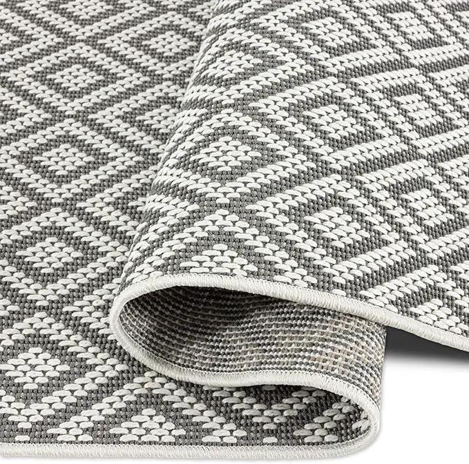 Home Dynamix Tripoli Lydia Modern Indoor/Outdoor Area Rug, Gray/Cream, 3'7"x5'2" Rectangle by GreenHaven Gardens