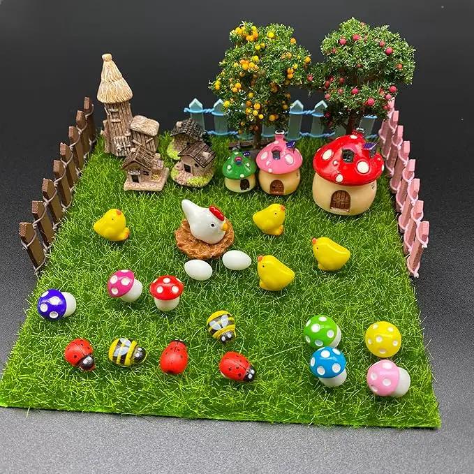 132pcs Fairy Garden Accessories Kit Miniature Animals,Tree,Fence,House Figurines Ornament Statue Craft for DIY Garden Micro Landscape Bonsai Dollhouse Decoration by GreenHaven Gardens
