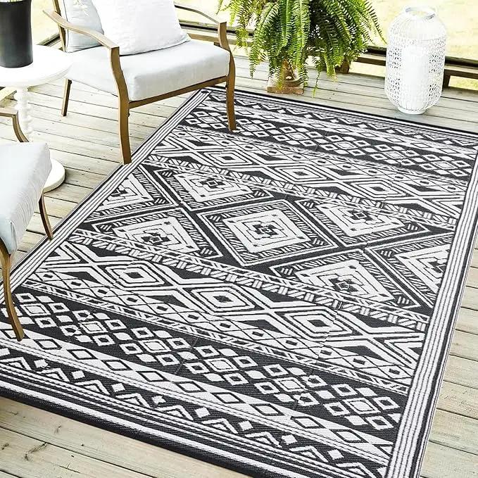 Outdoor Rug 9x12 ft Waterproof, Reversible Outdoor Plastic Straw Rug for Patios Clearance, Outdoor Area Rug Carpet RV Mat for Camping Backyard Deck Porch by GreenHaven Gardens