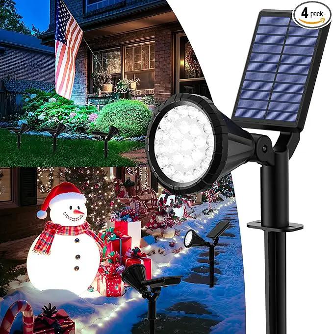Solar Spot Lights Outdoor Waterproof, Solar Powered Flag Lights Halloween Lights, Landscape Spotlights for Tree, House, Yard, Garden, Christmas Decorations-4 Pack by GreenHaven Gardens