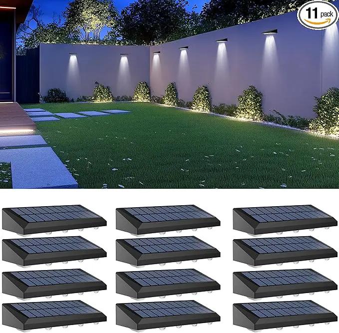 Solar Fence Lights Outdoor Waterproof IP65, 12 Pack Fence Lights Solar Powered 60 Lumens Auto On/Off Step Wall Lights Outside Decorations for Yard, Porch, Patio, Stairs, Pool, Deck, Garden-White Light by GreenHaven Gardens