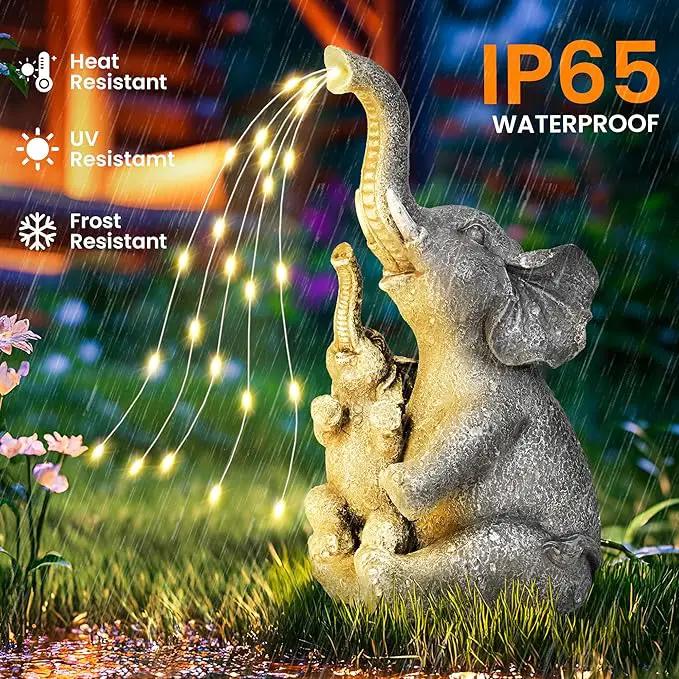 GIGALUMI Solar Garden Outdoor Statues for Women, Mom, Grandma. Elephant Figurine Housewarming and Birthday Gifts Outdoor Statue Light Decor Ornament for Backyard, Patio, Balcony, Lawn, Pond by GreenHaven Gardens